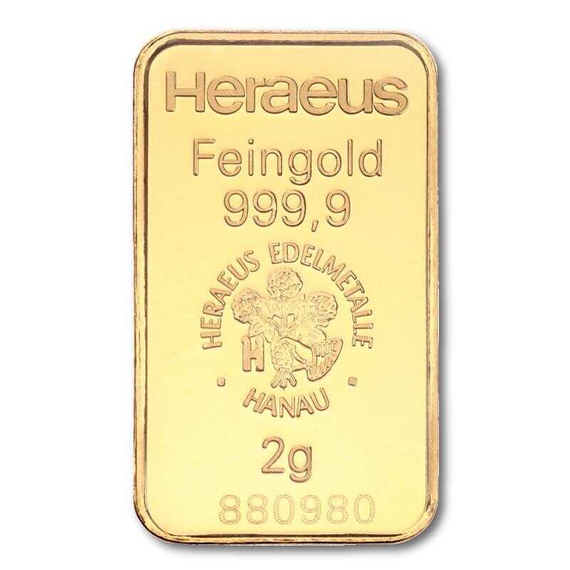 2g Gold Bar | Kinebar® | Heraeus