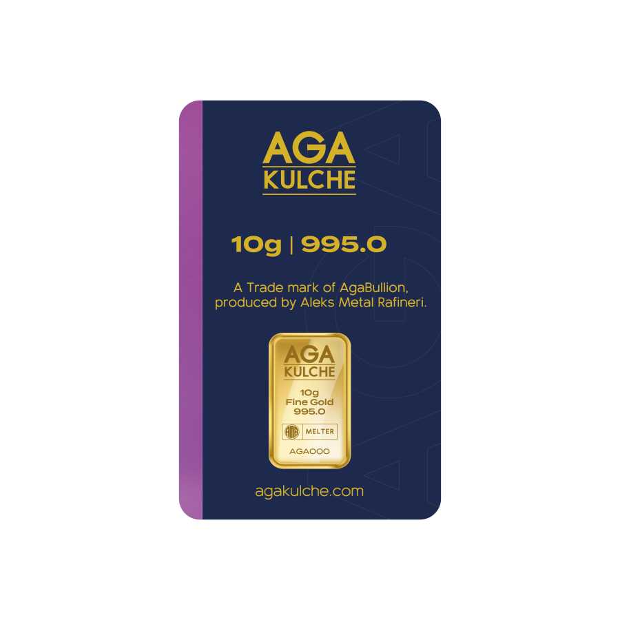 AgaKulche 10 Gram Altın (995) 24 Ayar Külçe Altın - Paketli