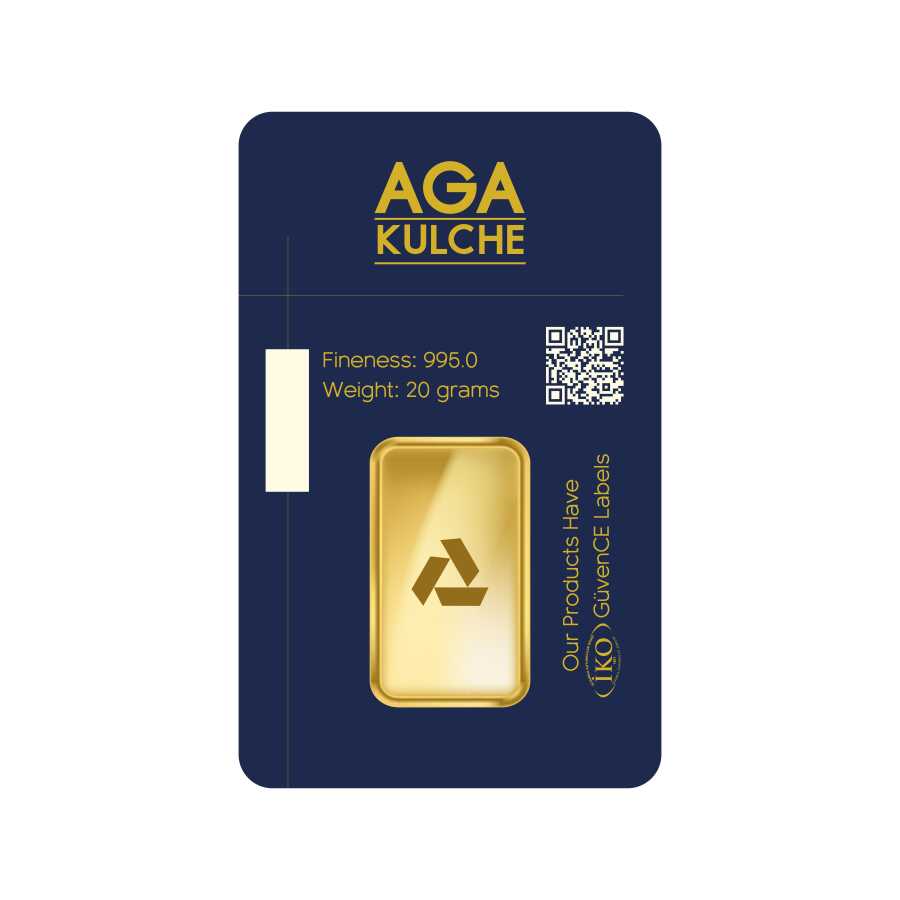 AgaKulche 20 Gram Altın (995) 24 Ayar Külçe Altın