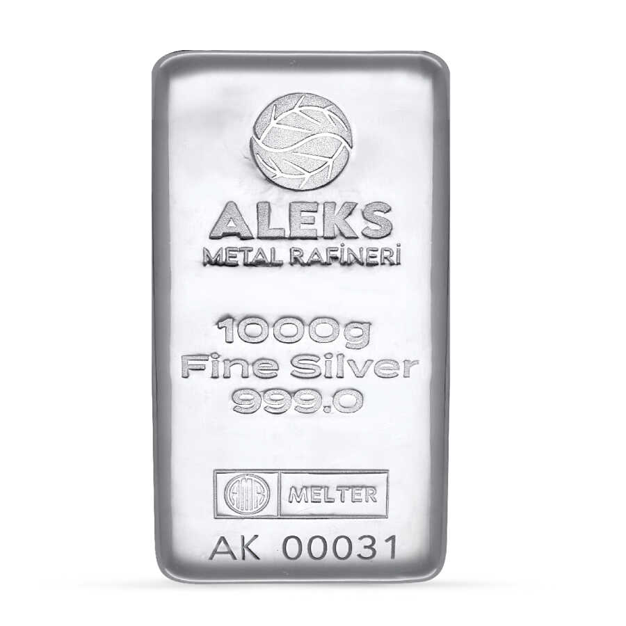 AgaKulche Aleks Metal Rafineri Külçe Gümüş 1000 gr (999.0)